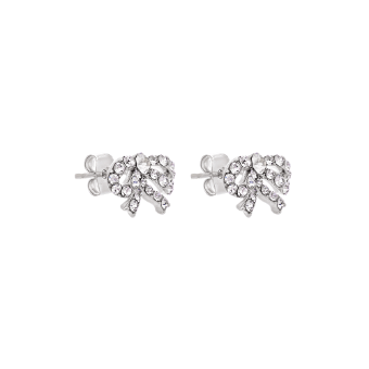Jewellery Petite Antoinette Bow earrings - Crystal (Silver) #1 thumbnail