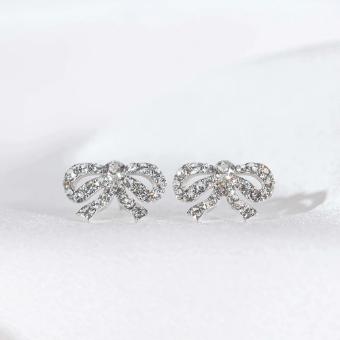 Jewellery Petite Antoinette Bow earrings - Crystal (Silver) #0 default thumbnail
