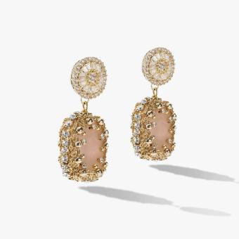 Jewellery Claudette Gemstone Drop Earrings Rose Pink Quartz Pale Pink #3 thumbnail