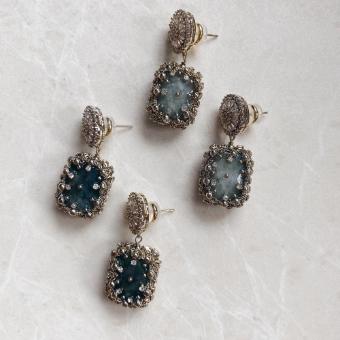 Jewellery Claudette Gemstone Drop Earrings Green Labradorite Dark Green #0 default thumbnail