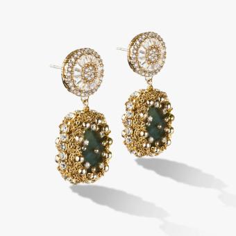 Jewellery Claudette Gemstone Drop Earrings Green Labradorite Dark Green #5 thumbnail