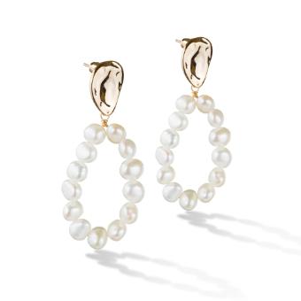 Jewellery Gisela Pearl Drop Hoop Earrings #2 thumbnail