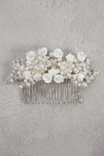 Headpieces Shell Flower & Leaf Crystal Pearl Comb #0 default thumbnail