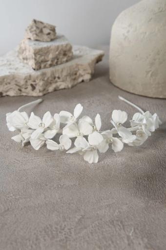 Headpieces Delicate Porcelain Flower & Pearl Headband #0 thumbnail