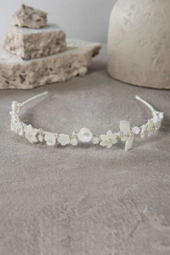 Headpieces Shell Flowers & Pearl Band #3 thumbnail